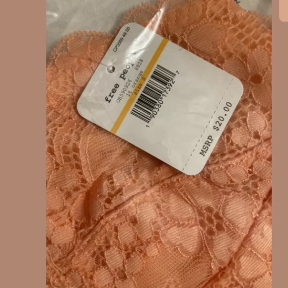 Free People Light Orange Galloon Lace Halter Bra S - Picture 4 of 7